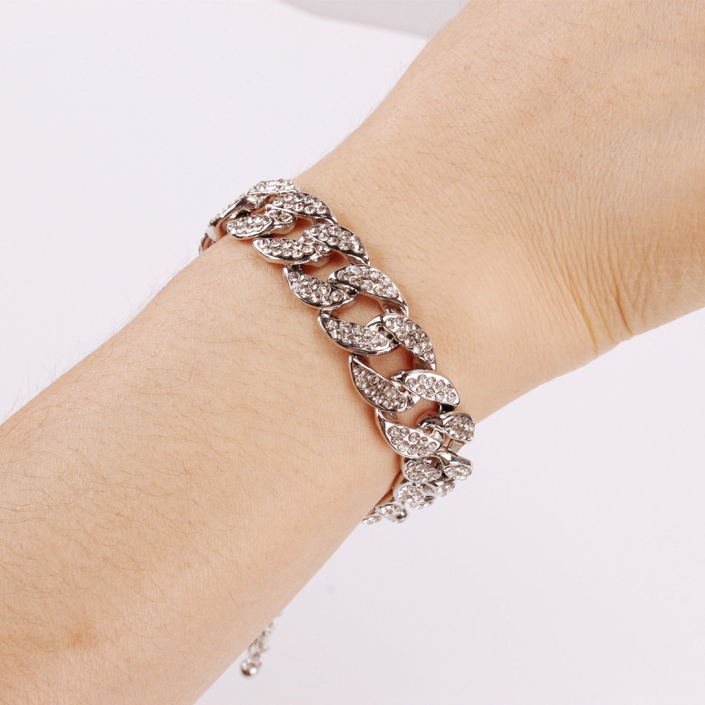 Jewelry personality chain full of diamonds hip-hop trendy hand jewelry simple all-match punk micro-inlaid bracelet female