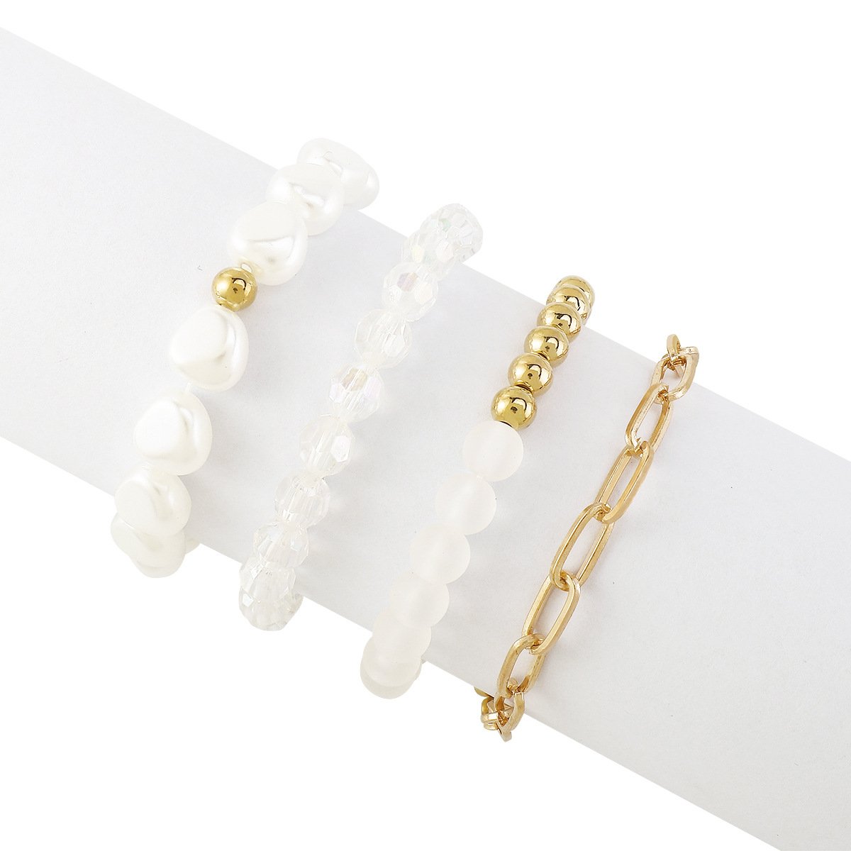 B185 Bohemian Geometric Bracelet Niche Temperament Internet Celebrity Stretch Retro Pearl Fashion Bracelet Set