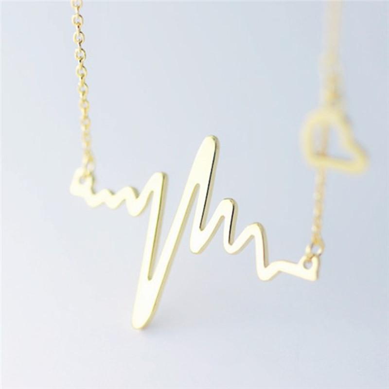 Creative Personality Jewelry ECG Heart Frequency Pendant Necklace Necklace