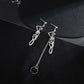Old Metal Skull Earrings Trendy Punk Asymmetrical Chain Ear Clips Halloween Couple Ornaments