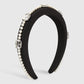 F492 French Retro Elegant Pearl Water Drill Headband Sponge High Skull Top Personality Light Luxury Atmosphere Fashionable Headband
