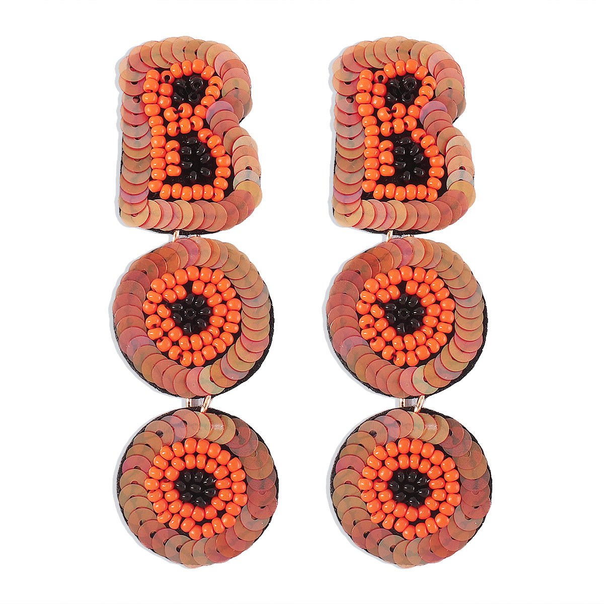 E1784 Punk dark rice bead earrings BOO Halloween sequin letters personalized handmade earrings
