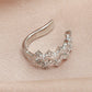 Ins same paragraph diamond ear clip retro wavy line without pierced earrings temperament net red metal copper earrings