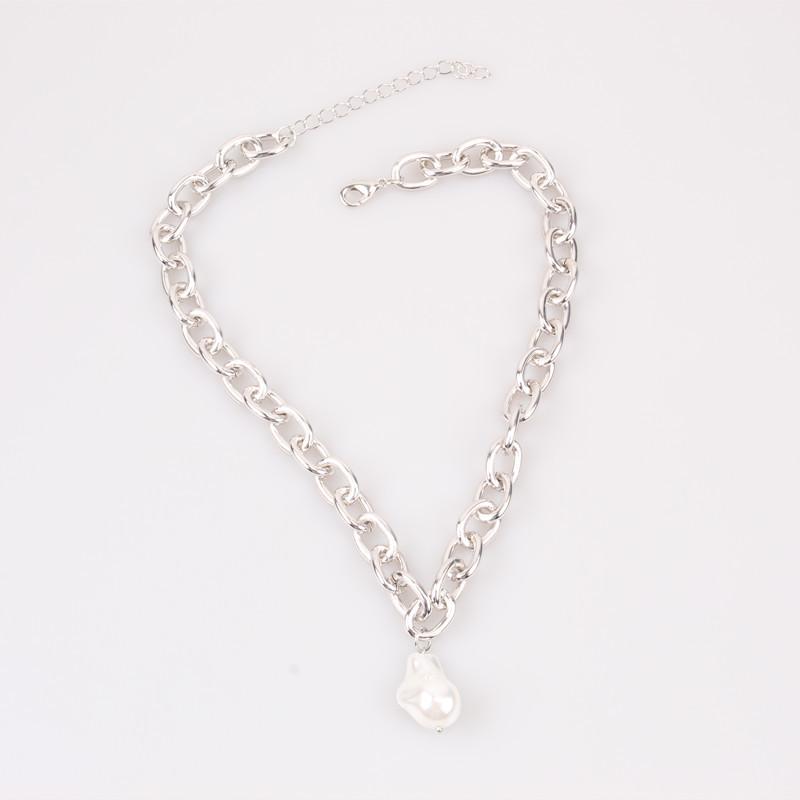 ins French fashion baroque special-shaped pearl chain necklace design trendy brand choker necklace