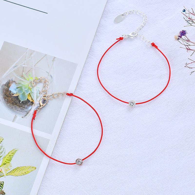 Simple and stylish zodiac year red string zircon bracelet all-match