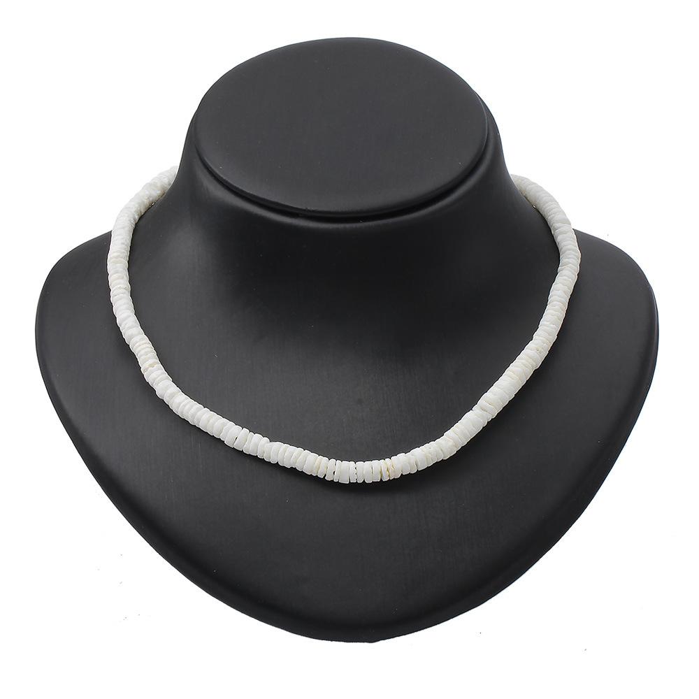 White Ocean Elements Round Broken Shell Conch Choker Beach Vacation Items Jewelry