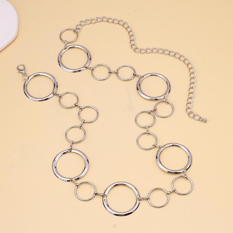 Jewelry simple size round chain body chain personality retro cold metal waist chain