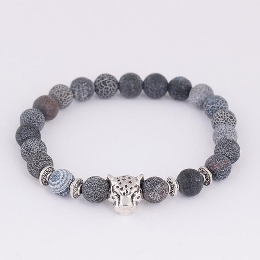 Fashion Leopard Bracelet Raw Stone Bracelet Personality Creative Animal Leopard Head Hand Jewelry