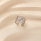 Bohemian Ladies Stainless Steel Creative Design Open Adjustable Colorful Star Stripe Ring