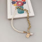 Jewelry Temperament Shaped Pearl Necklace Retro Baroque Alloy Portrait Square Necklace Female