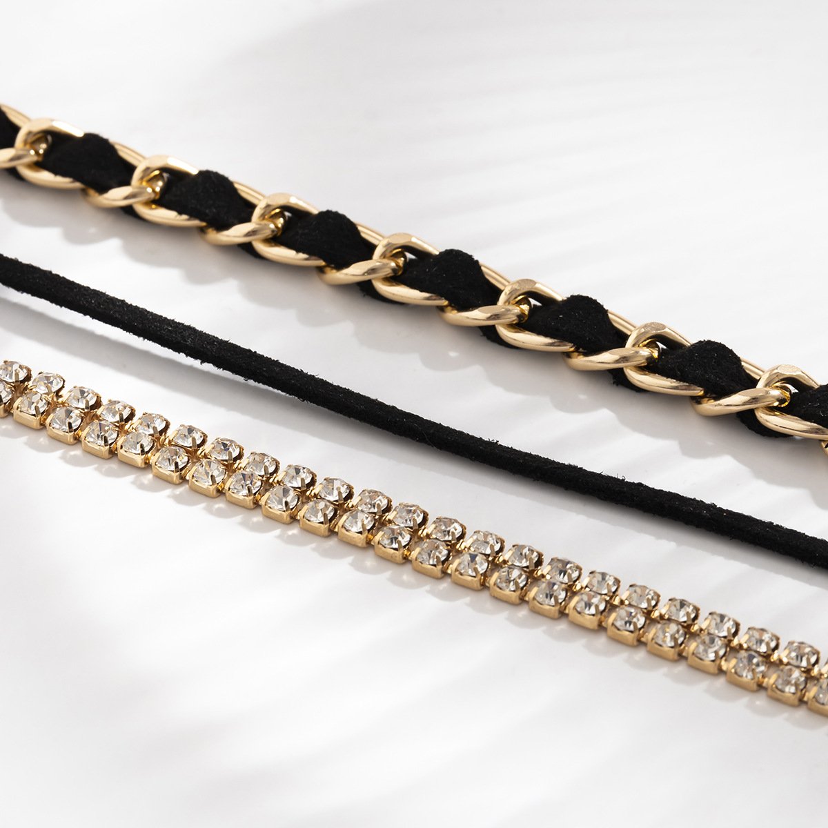 Jewelry Retro Small Velvet Chain Necklace Temperament Simple Diamond Geometric Metal Necklace
