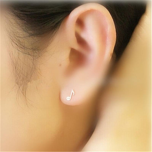 Women's Jewelry Temperament Mini Music Note Stud Earrings