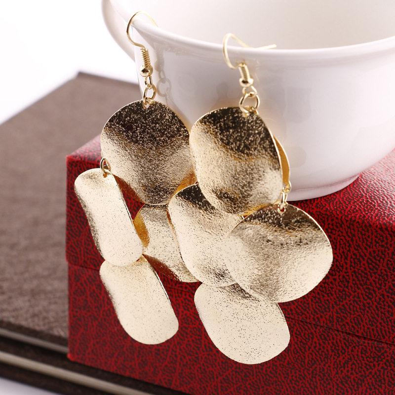 Fashion Simple Alloy Flat Round Women's Earrings Earrings Jewelry