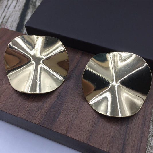 Round three-dimensional twisted piece earrings popular jewelry Indian gold earrings export