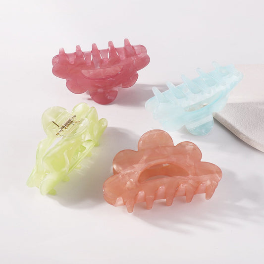 F4119 Internet celebrity candy color fashion shark clip acrylic simple hollow color temperament disc hair clip hair clip