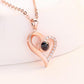 One hundred languages of the same style I love you necklace micro-inlaid zircon heart-shaped pendant jewelry