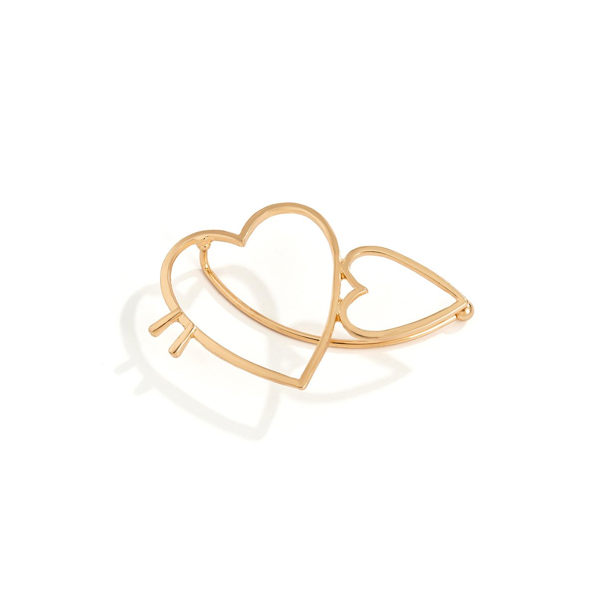 Jewelry simple and cold peach heart-shaped ear bone clip fashion street shooting geometric metal ear hanging earrings