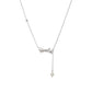 Diamond-encrusted pearl bow tassel necklace female niche design ins sexy clavicle chain simple light luxury net red