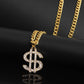 Hip-hop HIPHOP night exaggerated diamond dollar necklace dollar symbol pendant jewelry