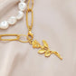 Trendy Personality Double Pearl Rose Necklace Fashion Temperament High Elegance Beautiful Sexy Necklace Women