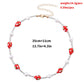 Jewelry Short Rice Bead Pearl Necklace Stained Glass Strawberry Shape Women's Necklace