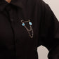Jewelry Hip Hop Blue Smiley Tassel Brooch Accessories Female Creative Trendy Pin Pendant