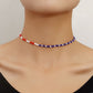 Jewelry simple fashion red blue white necklace female necklace personality all-match cold design sense necklace