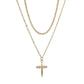 Fashion Simple Cross Pendant Choker Necklace Ladies Alloy Clavicle Chain Accessories