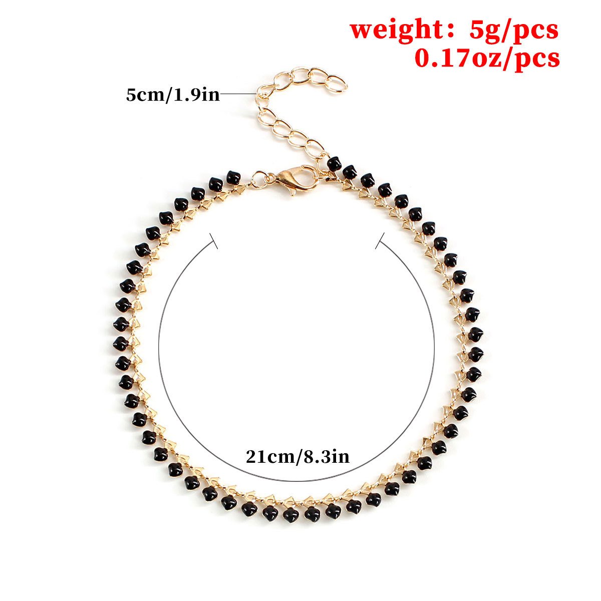 Jewelry street shooting with the same personality fashion trend full handmade color contrast beaded chain anklet female