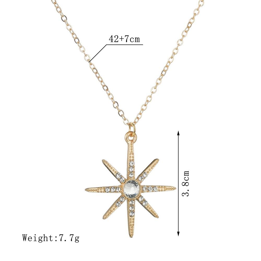 Fashion Octagram Necklace Temperament Rhinestone Clavicle Chain Short Necklace Accessories