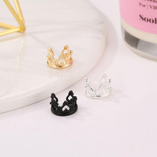 No pierced female ear jewelry crown U-shaped ear sandwich heart-shaped hollow retro earrings simple ear buckle