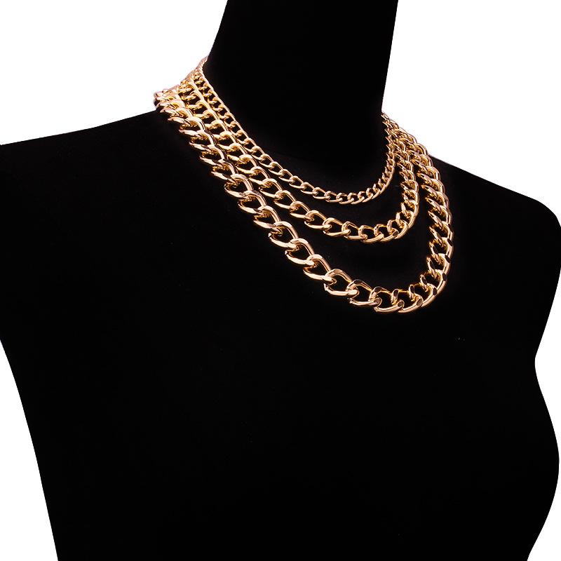 Jewelry trend versatile metal texture chain multi-layer set chain fashion ins suit necklace