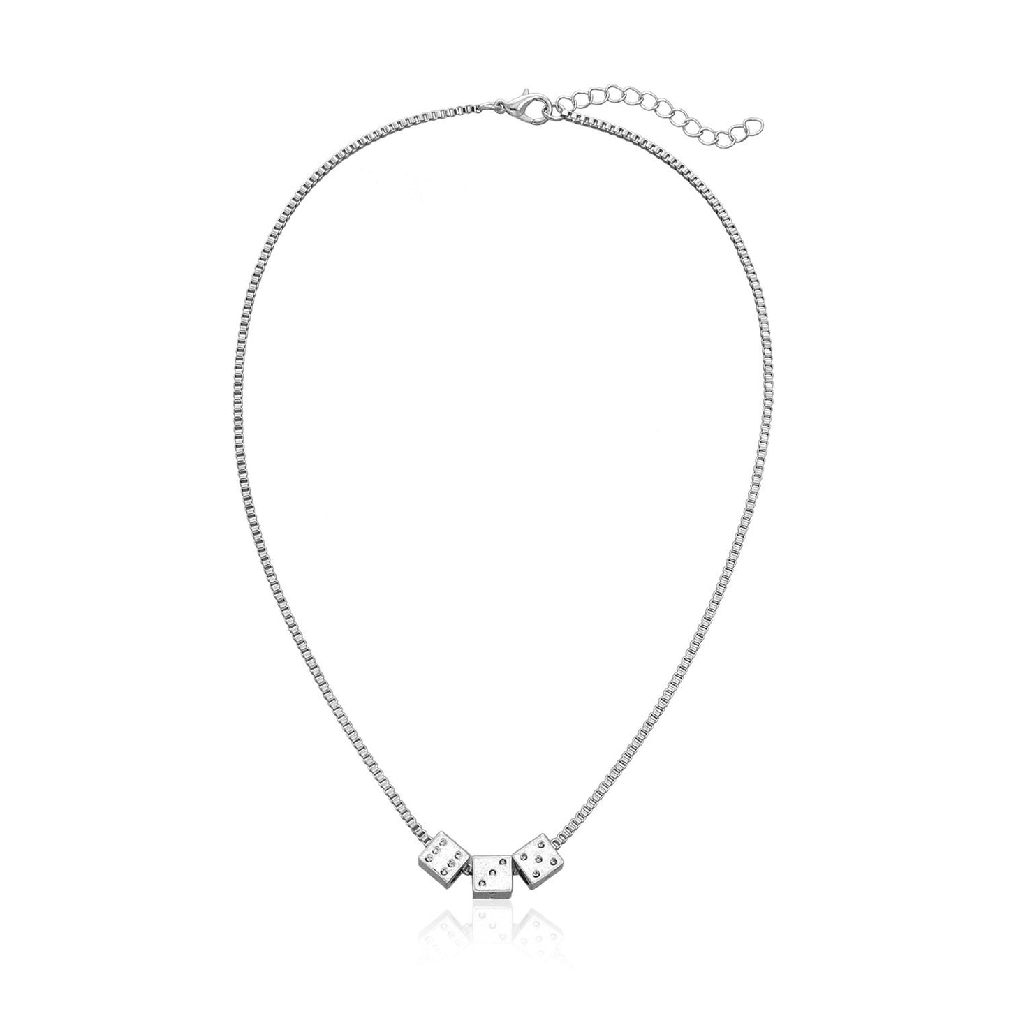 Jewelry Fashion Fun Alloy Dice Necklace Female Punk Temperament Popular Dice Necklace