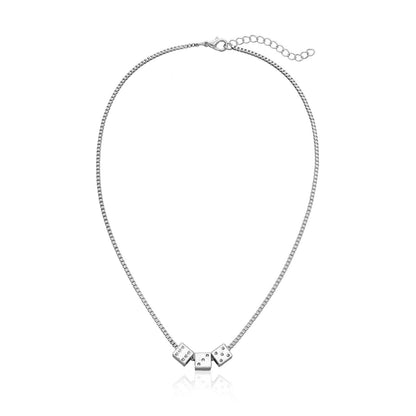 Jewelry Fashion Fun Alloy Dice Necklace Female Punk Temperament Popular Dice Necklace