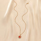 Personality fashion simple high-end light luxury niche style ladies red sun dripping oil pendant necklace neck chain