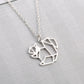 Necklace Cute Hollow Squirrel Necklace Female Geometric Stitching Personality Animal Pendant Clavicle Chain