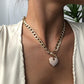 N755 Punk Pearl Love Necklace Female Personality Bold Water Wave Clavicle Chain