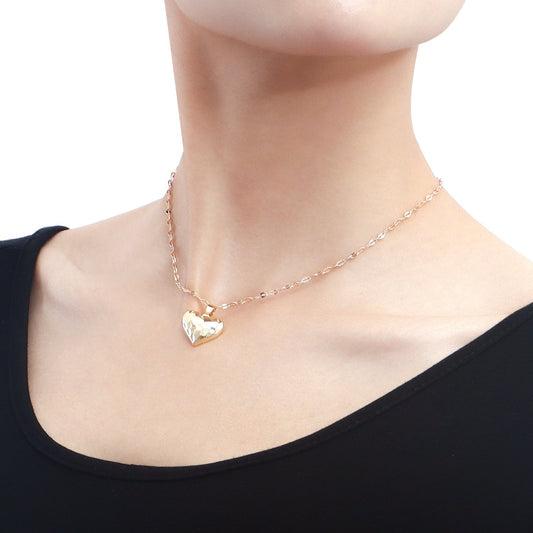 Jewelry simple single-layer love pendant thin chain personality necklace versatile French love necklace