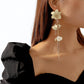 E1129ZA Design sense flower three-dimensional long earrings niche fairy claw chain rhinestone flower earrings