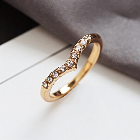 1385 Exquisite Jewelry V-shaped Unique Design Diamond Pinkie Ring and Tail Ring