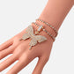 Jewelry Simple Temperament Copper Claw Chain Chain Hand Decoration Fashion Street Shoot Double Big Butterfly Set Chain Bracelet
