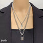 Personality Simple Retro Key Lock Pendant Necklace Punk Jewelry Multilayer Hip Hop Necklace Female