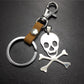 Skull Titanium Steel Pendant Stainless Steel Keychain Leather Waist Hanging Ladies Bag Ornament Men's Jewelry