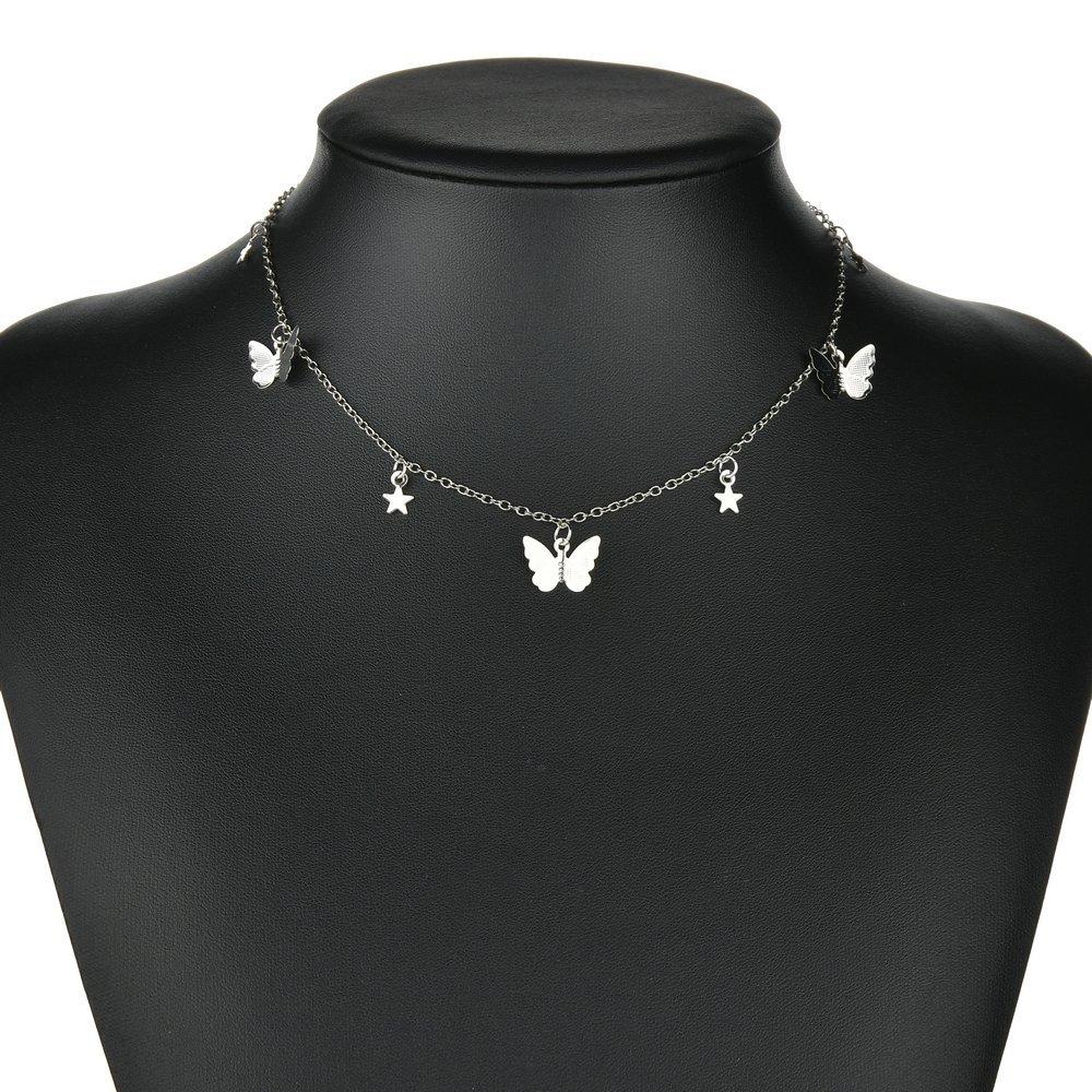 Jewelry Simple Fashion Butterfly Necklace Personality Popular Five-pointed Star Clavicle Chain Women's Accessories