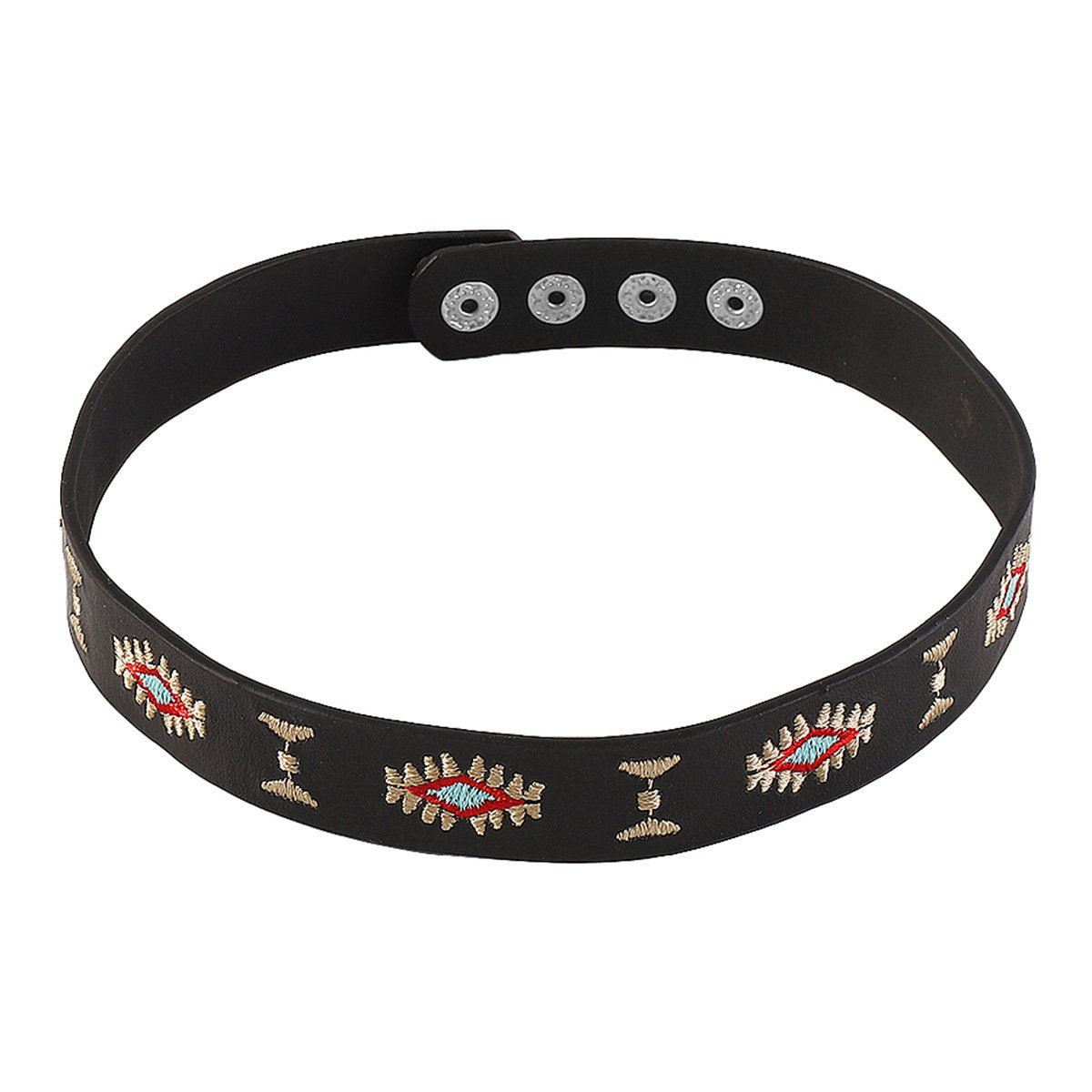 178 Personality Creative Leather Embroidered Bracelet Niche Exaggerated Rock Simple Small Fresh Internet Celebrity Bracelet