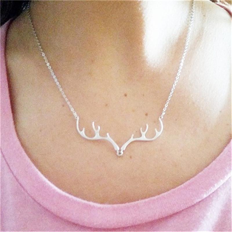 Personality Simple Summer Small Antler Necklace Ladies Fashion Elk Antler Clavicle Chain Jewelry