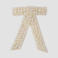 F3997 Temperament bow hairpin exaggerated retro gold velvet pearl hair accessories retro light luxury horizontal clip female