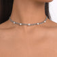 N1574 Simple single-layer necklace women's cold and cool rhinestone necklace niche geometric retro necklace