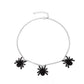 Retro Gothic Black Spider Pendant Necklace Niche Design Exaggerated Punk Clavicle Chain Halloween Gift