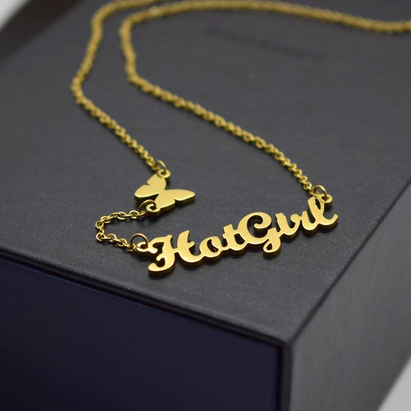 HotGirl Necklace Hot Girl Sexy Girl Clavicle Chain Creative Alphabet Necklace